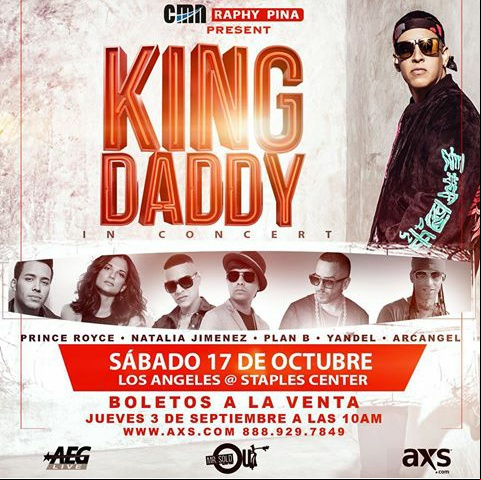 Concierto de Daddy Yankee en Los Ángeles, California, Estados Unidos, Sábado, 17 de octubre de 2015