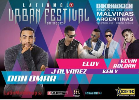 Concierto de Ken-Y en Buenos Aires, Argentina, Domingo, 18 de septiembre de 2016