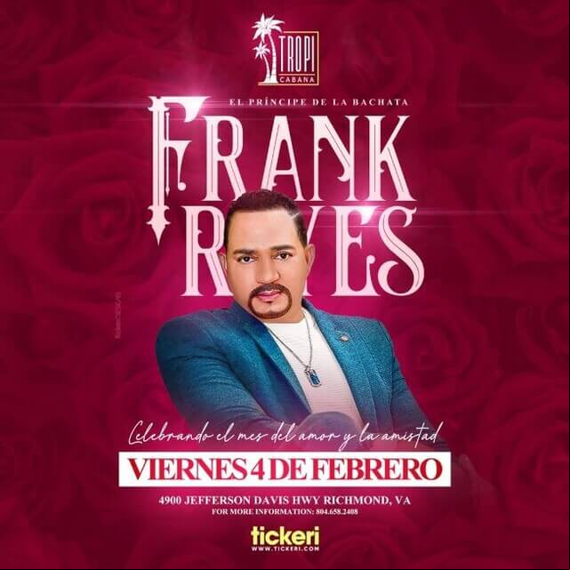 Concierto de Frank Reyes en Richmond, Virginia, Estados Unidos, Viernes, 04 de febrero de 2022
