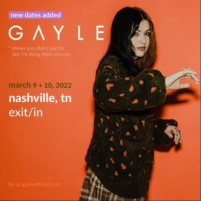 Concierto de Gayle en Nashville, Tennessee, Estados Unidos, Miércoles, 09 de marzo de 2022