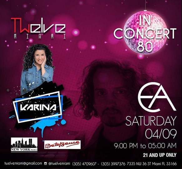 Concierto de Karina en Miami, Florida, Estados Unidos, Sábado, 09 de abril de 2016