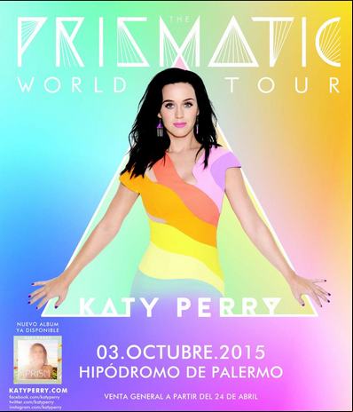 Concierto de Katy Perry en Buenos Aires, Argentina, Sábado, 03 de octubre de 2015