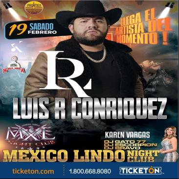 Concierto de Luis R. Conriquez en Bladensburg, Maryland, Estados Unidos, Sábado, 19 de febrero de 2022
