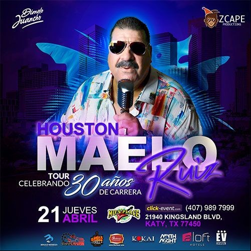 Concierto de Maelo Ruiz en Katy, Texas, Estados Unidos, Jueves, 21 de abril de 2022