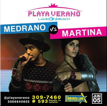 Concierto de Manuel Medrano en Puerto Colombia, Colombia, Domingo, 05 de junio de 2016