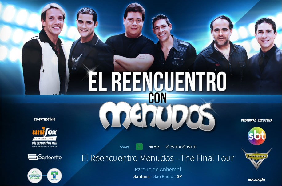 Concierto de Menudo en São Paulo, Brasil, Sábado, 10 de octubre de 2015