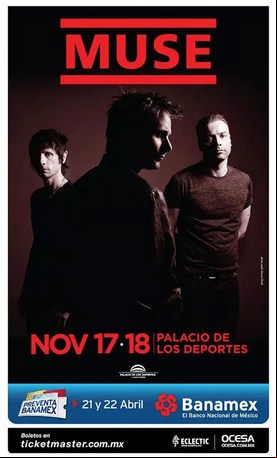 Concierto de Muse en Ciudad de México, México, Martes, 17 de noviembre de 2015