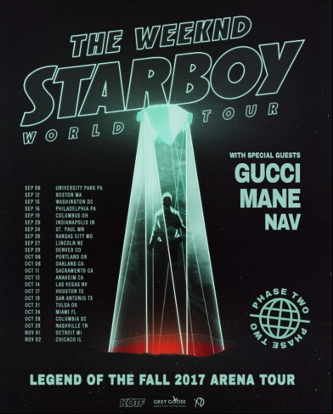 Concierto de The Weeknd en Edmonton, AB, Canadá, Lunes, 02 de octubre de 2017