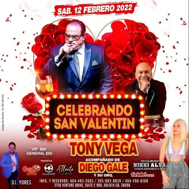 Concierto de Tony Vega en Duluth, Georgia, Estados Unidos, Sábado, 12 de febrero de 2022