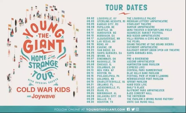 Concierto de Young The Giant                                                                          en Oklahoma City, OK, Estados Unidos, Jueves, 28 de septiembre de 2017