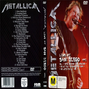 Álbum Live In San Diego '92 (Dvd) de Metallica