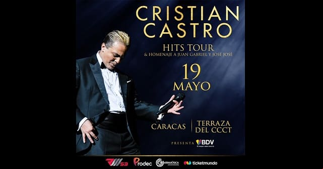Cristian Castro enamorará a Caracas el 19 de mayo