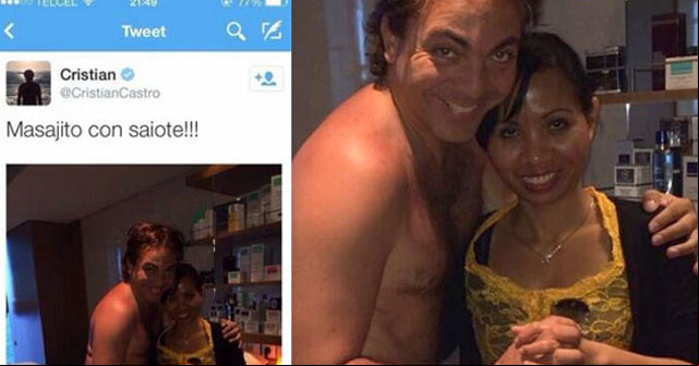 Cristian Castro casi desnudo en Twitter