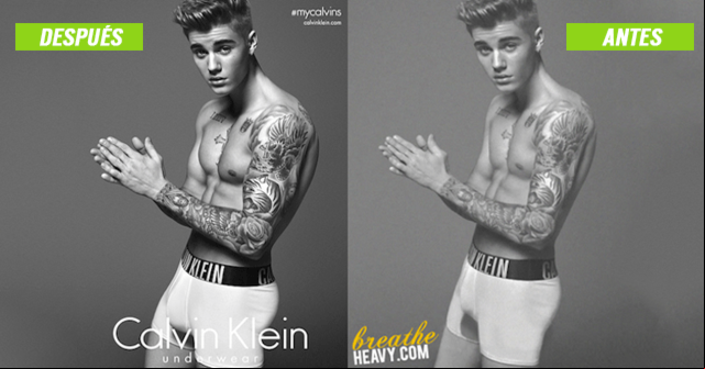 Salen fotos de Justin Bieber como modelo sin Photoshop
