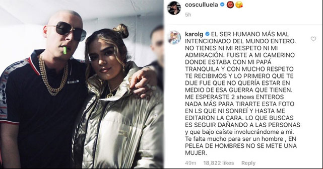 Karol G ataca a Cosculluela