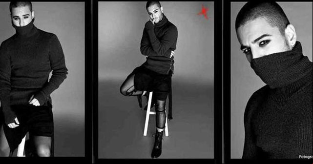 ¡Pretty Boy! Maluma en falda y con maquillaje