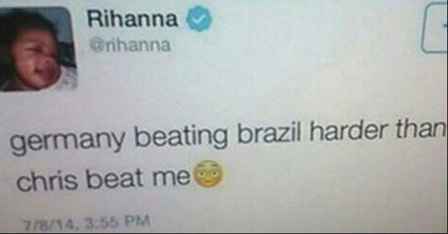 Rihanna comparó goleada de Alemania con golpes de su ex