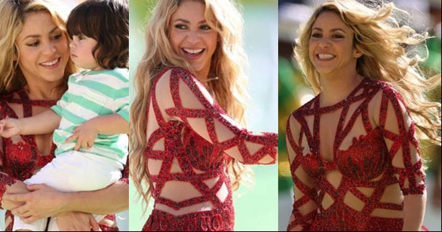 Shakira muestra barriga de embaraza  en el Mundial Brasil 2014